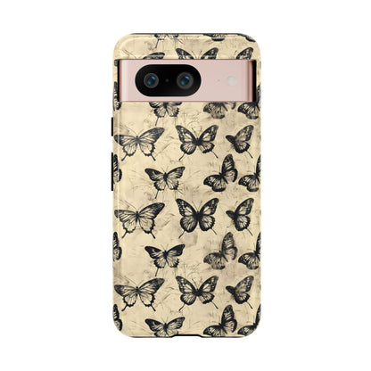 Black Vintage Butterflies Tough Case