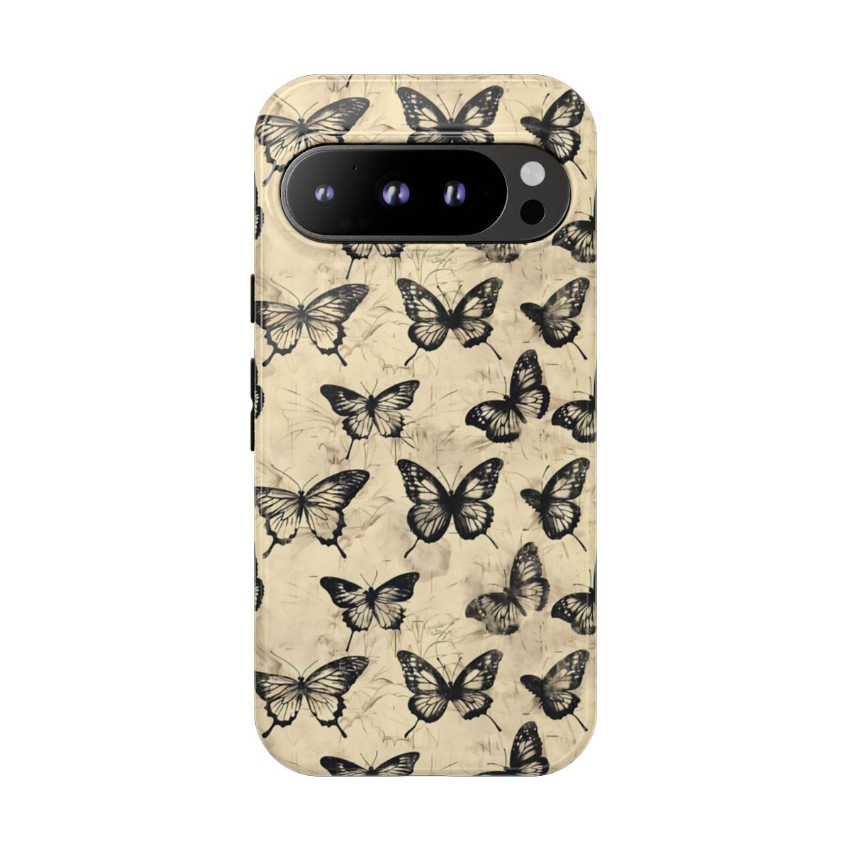 Black Vintage Butterflies Tough Case