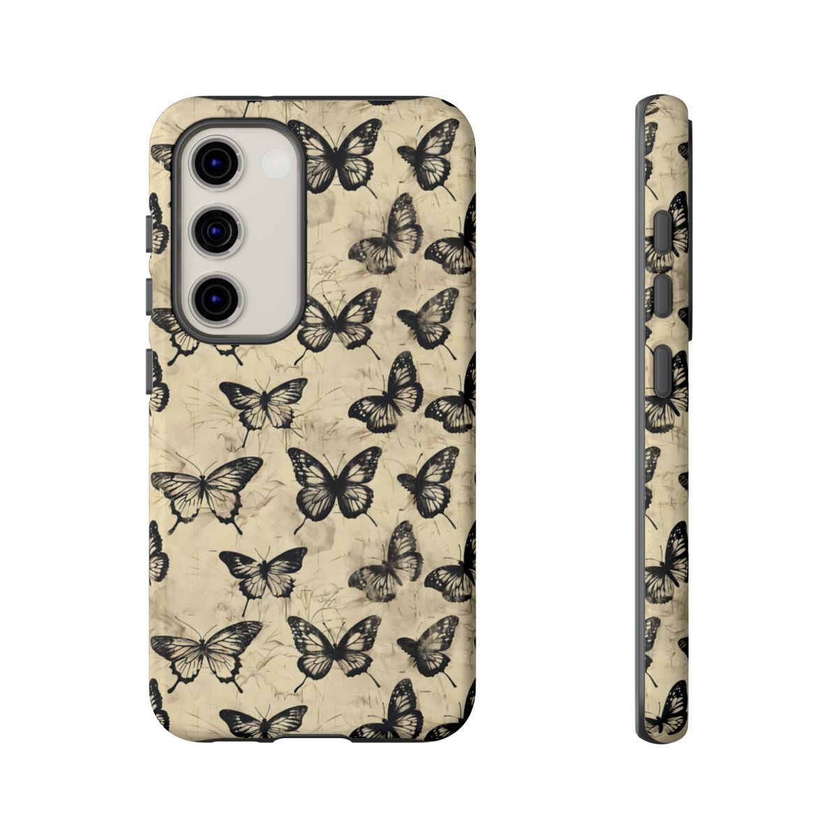 Black Vintage Butterflies Tough Case