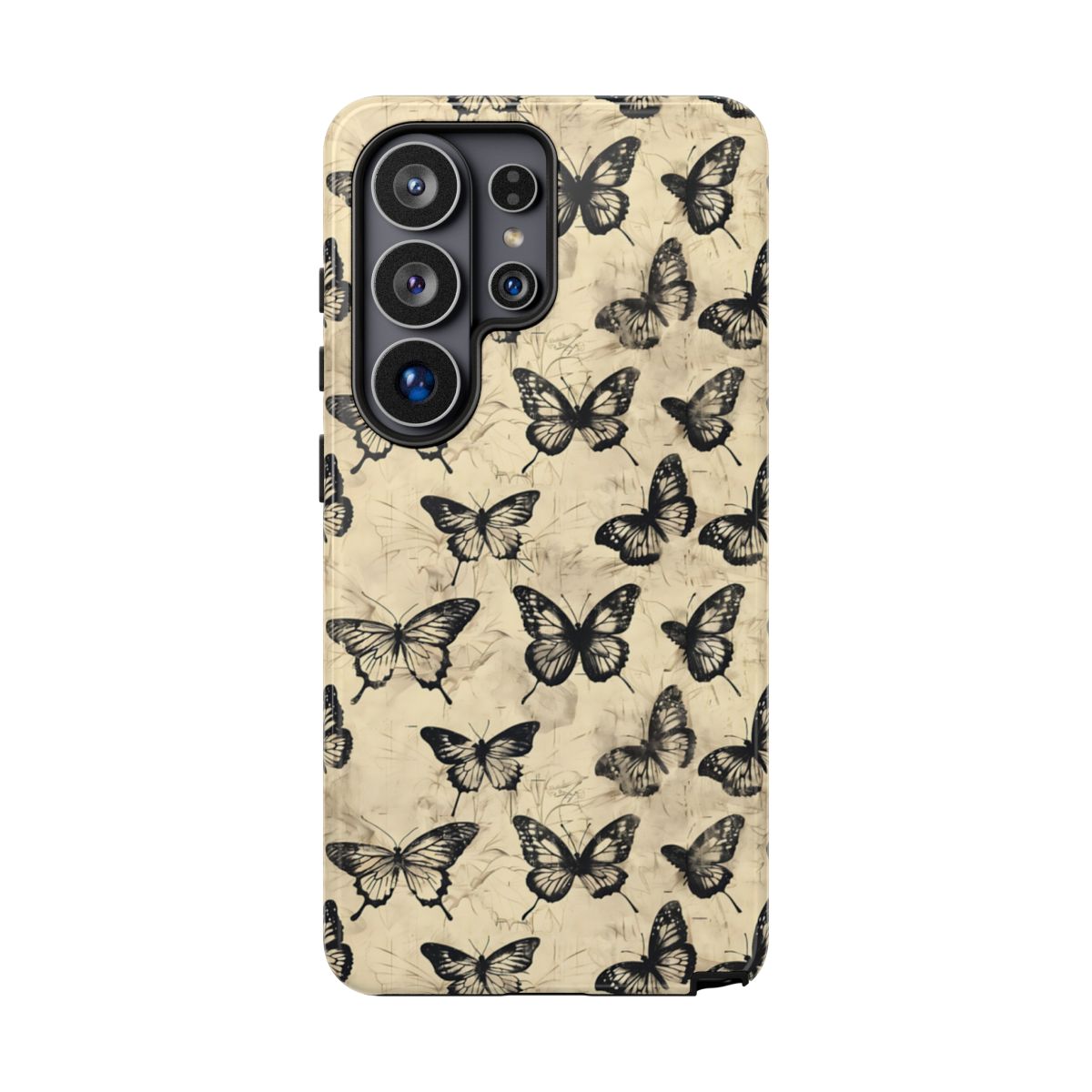 Black Vintage Butterflies Tough Case