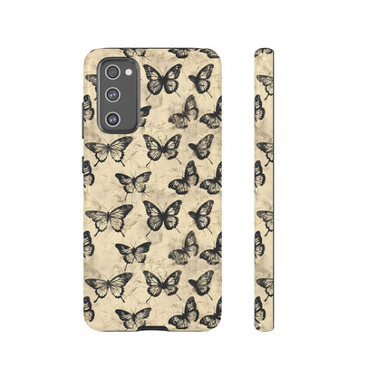 Black Vintage Butterflies Tough Case