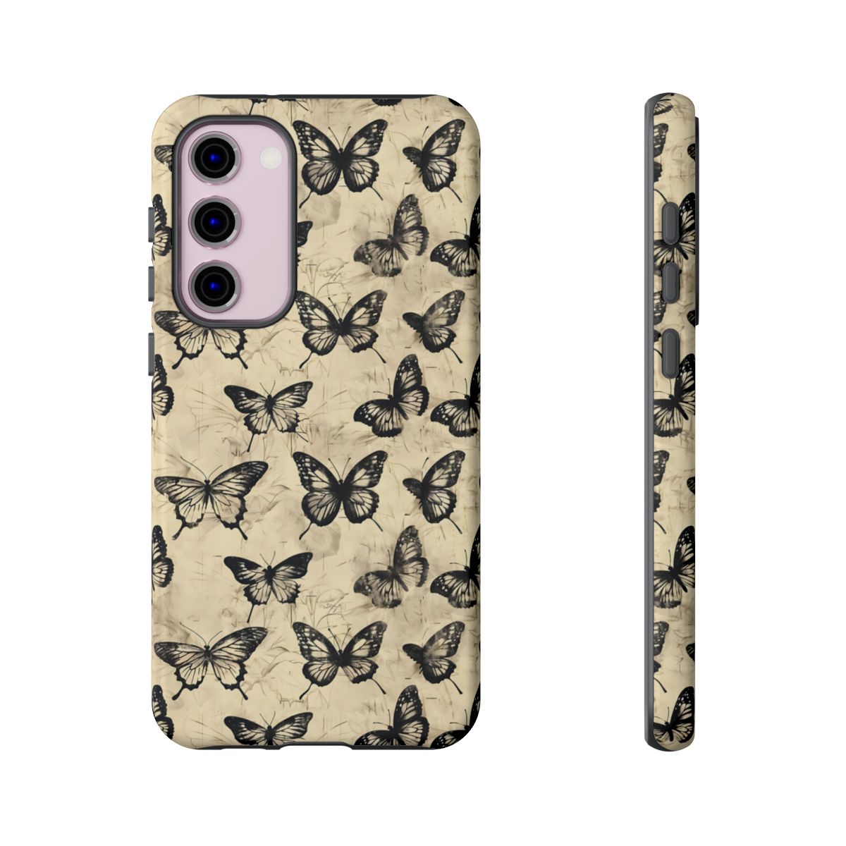 Black Vintage Butterflies Tough Case