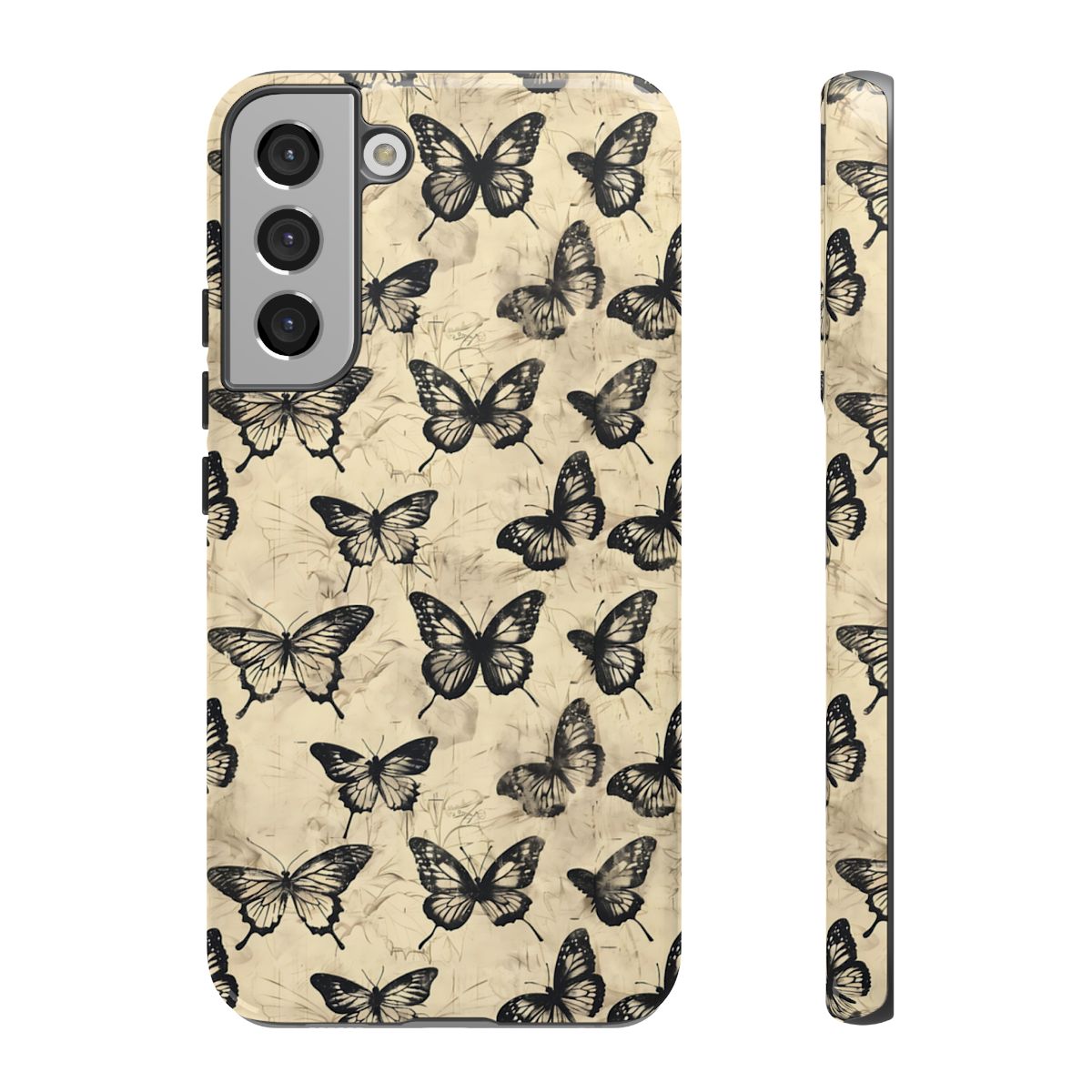 Black Vintage Butterflies Tough Case