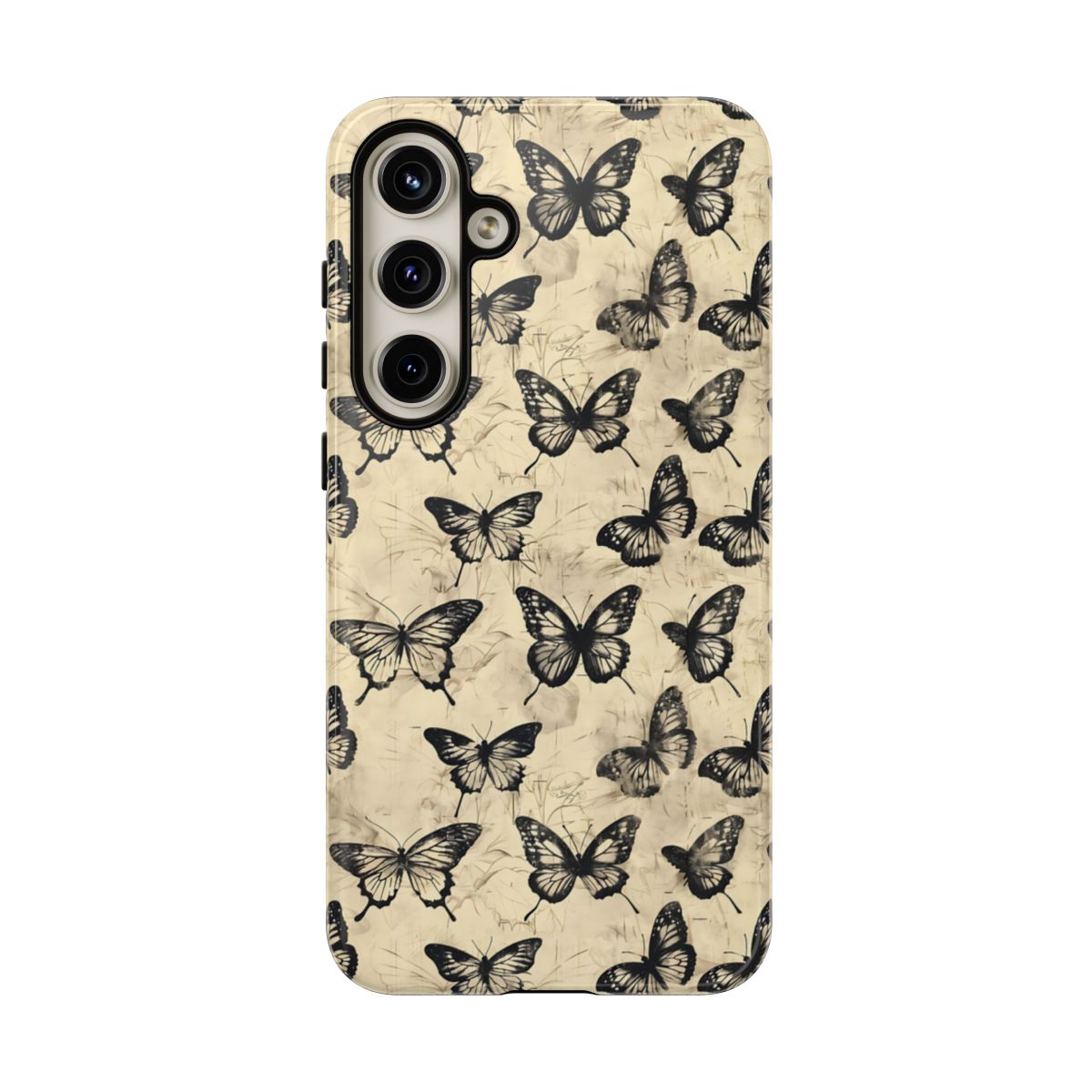 Black Vintage Butterflies Tough Case