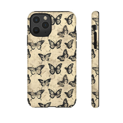 Black Vintage Butterflies Tough Case