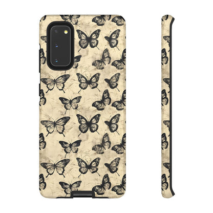 Black Vintage Butterflies Tough Case