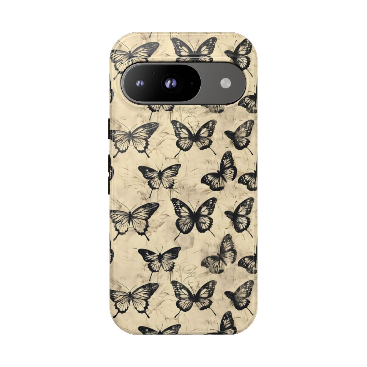 Black Vintage Butterflies Tough Case