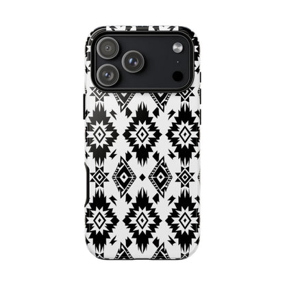Black White Aztec Tough Case - iPhone 18 Pro Max