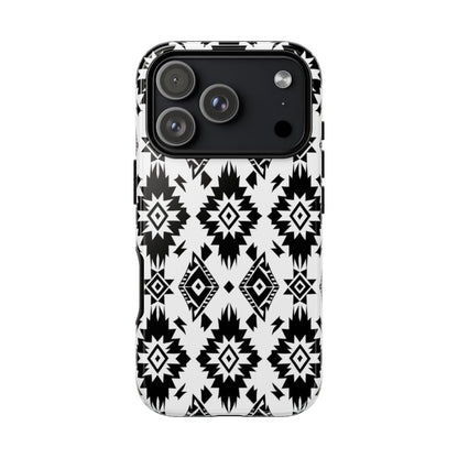 Black White Aztec Tough Case - iPhone 18 Pro