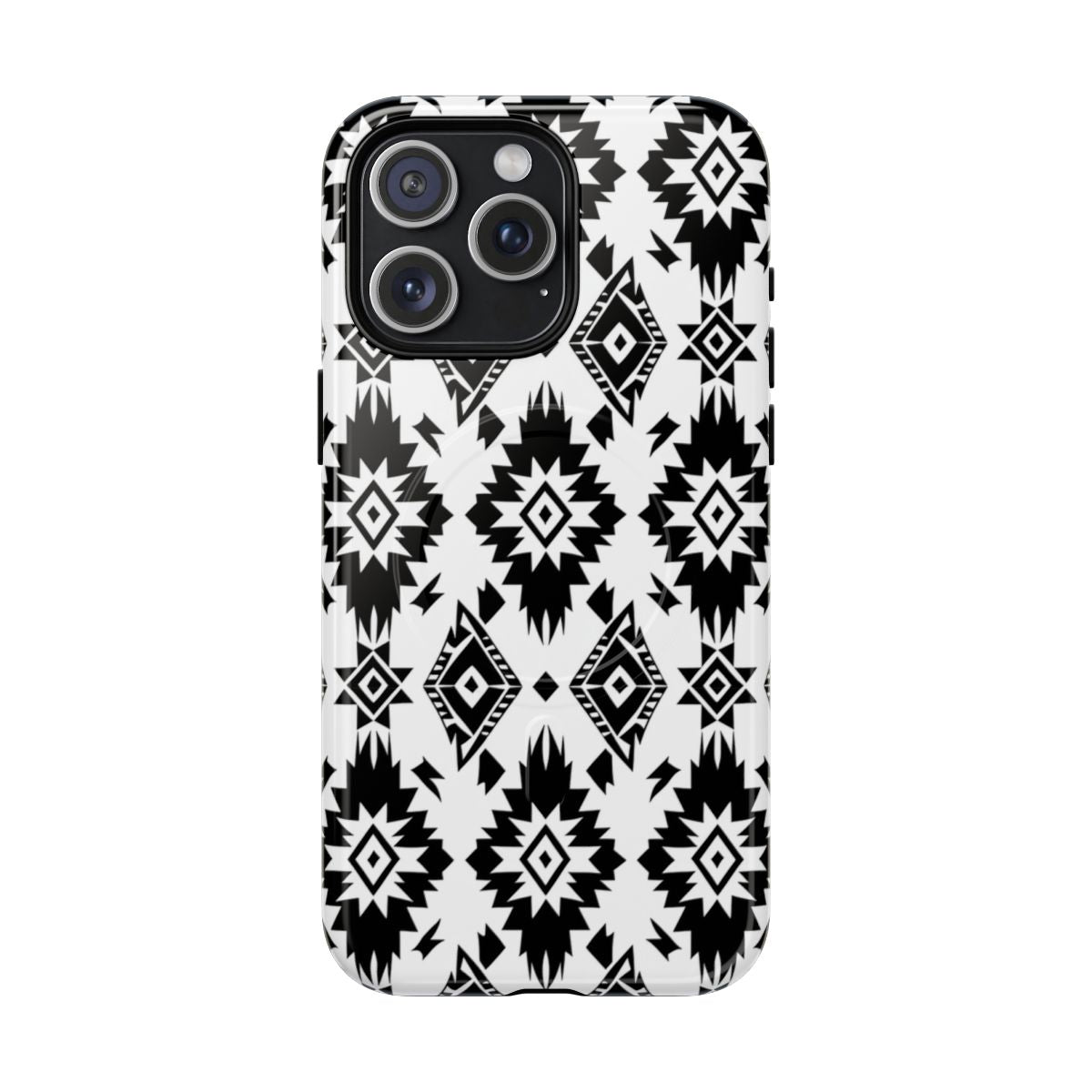 Black White Aztec Magnetic Case
