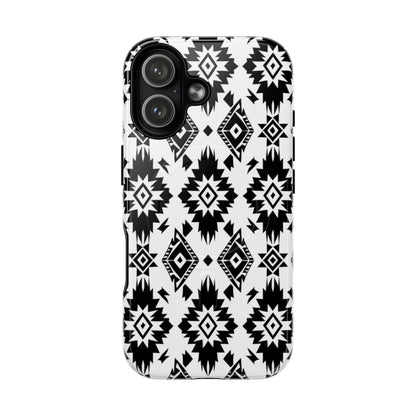 Black White Aztec Magnetic Case
