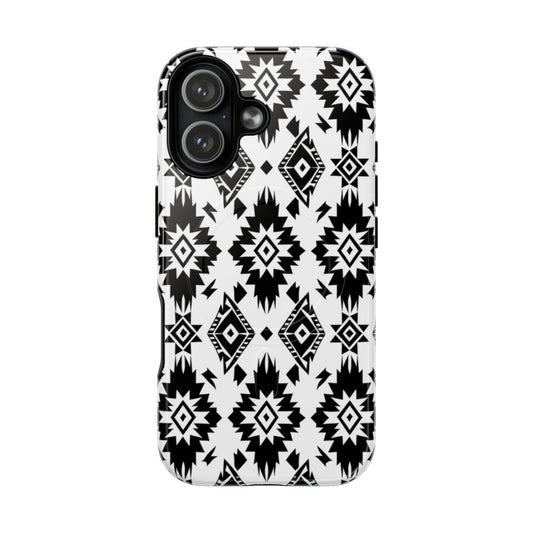 Black White Aztec Magnetic Case