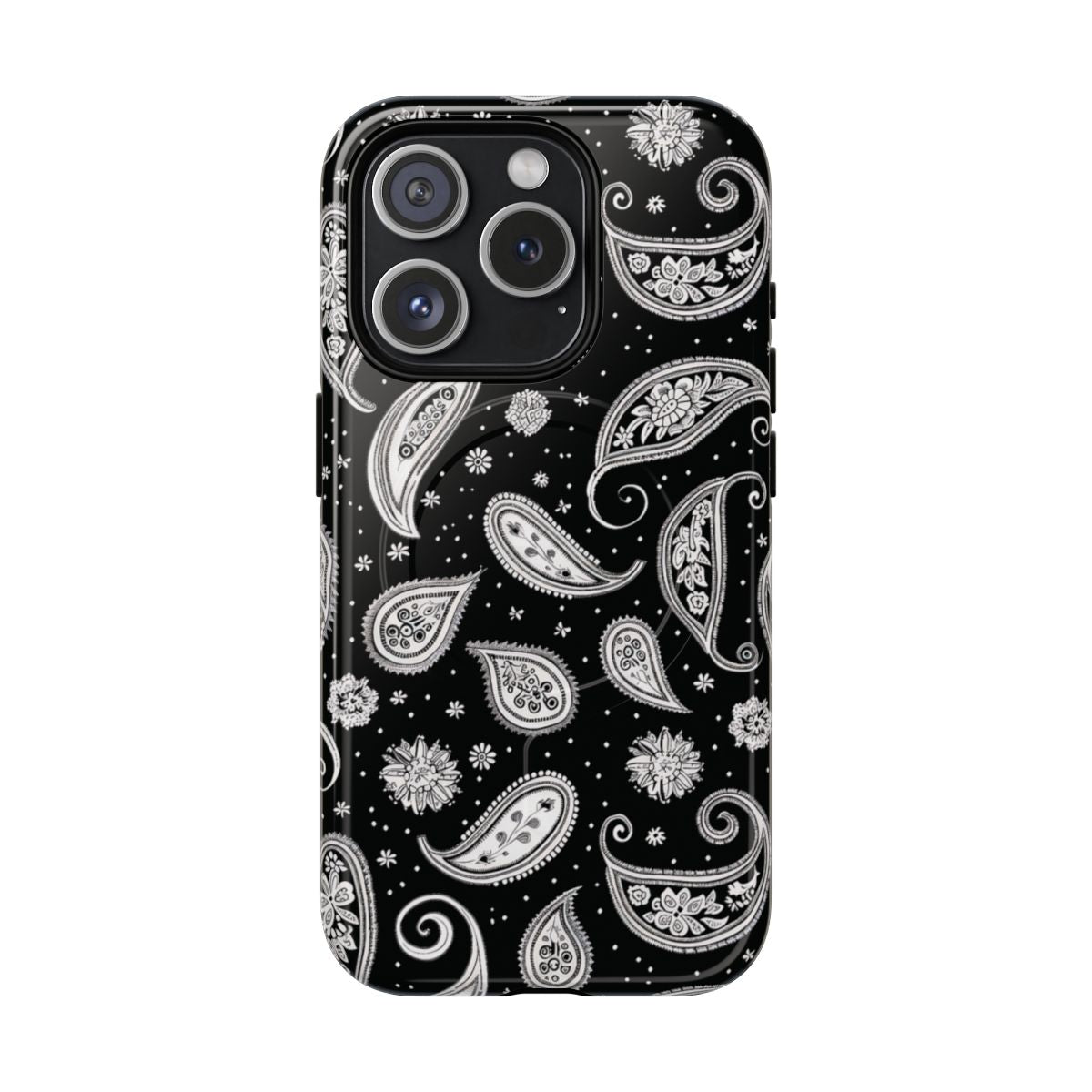 Black White Paisley Magnetic Case