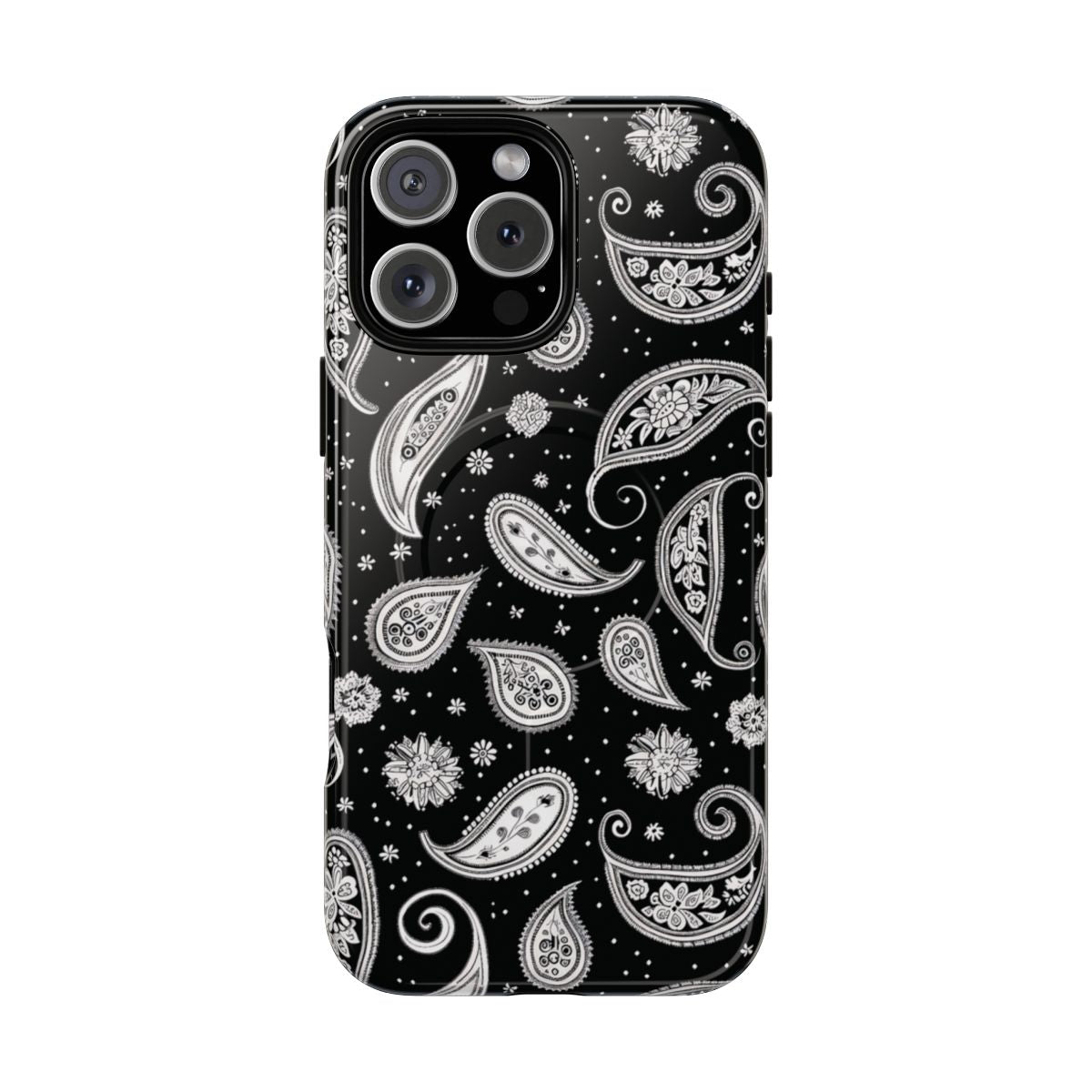 Black White Paisley Magnetic Case