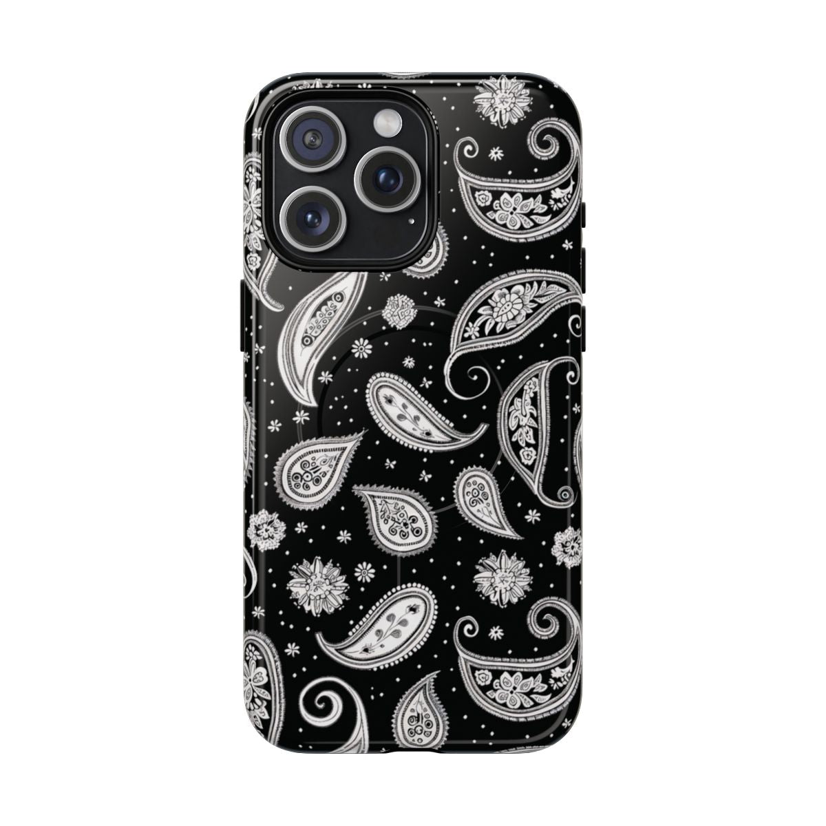 Black White Paisley Magnetic Case