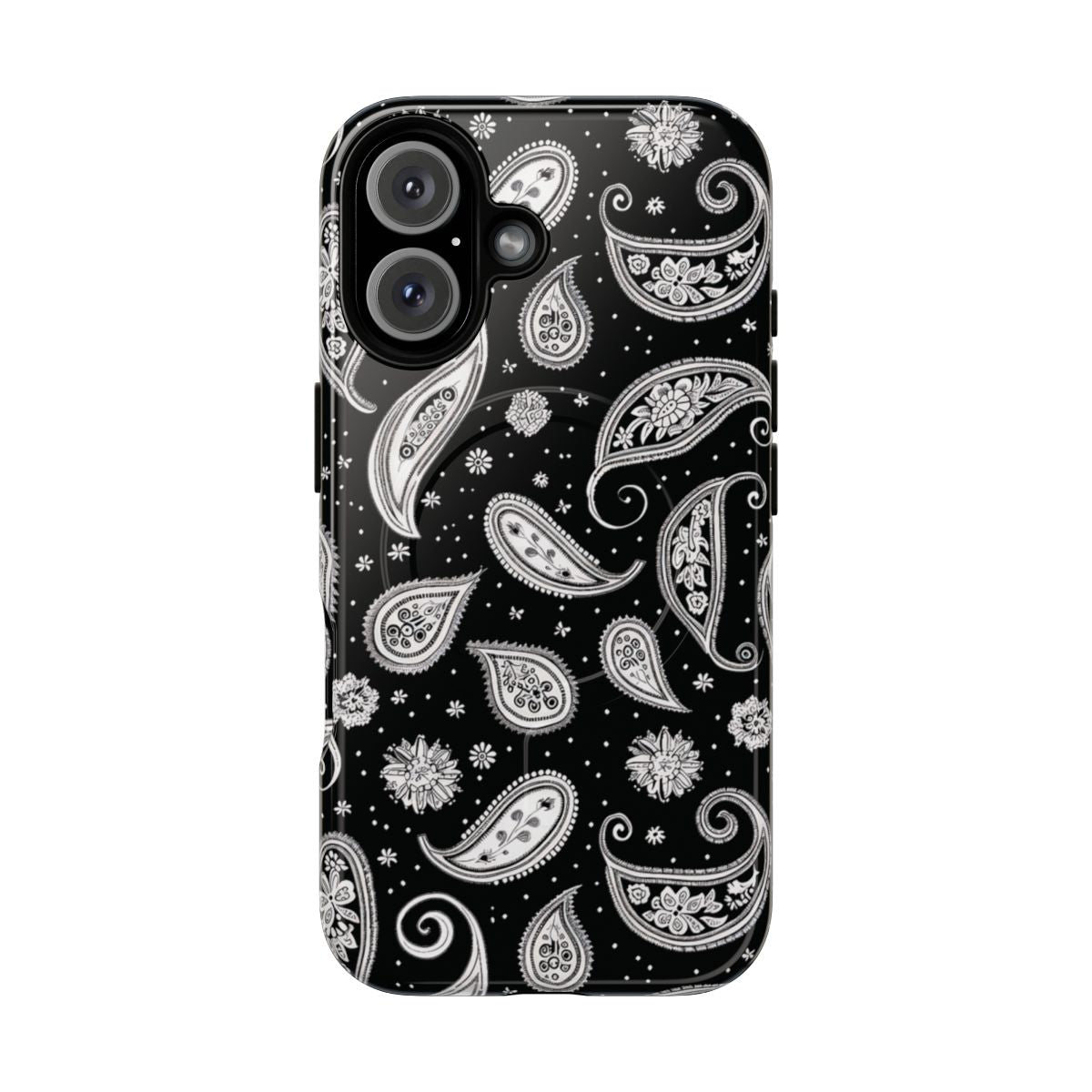 Black White Paisley Magnetic Case