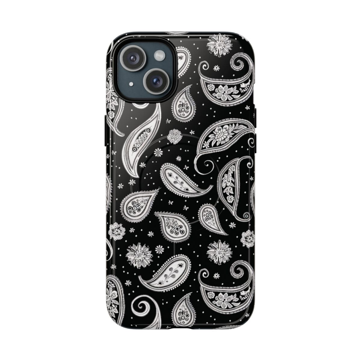 Black White Paisley Magnetic Case