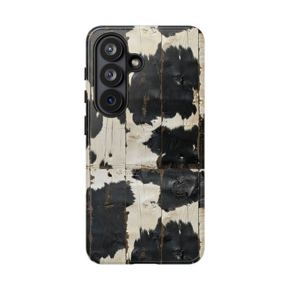 Black Wooden Cowhide Tough Case