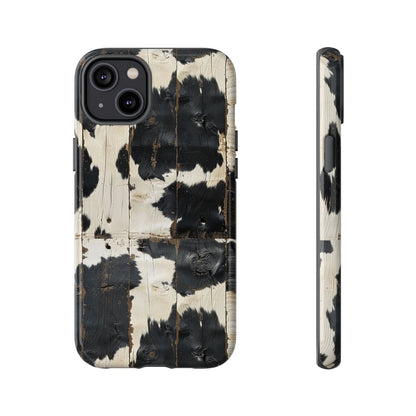 Black Wooden Cowhide Tough Case