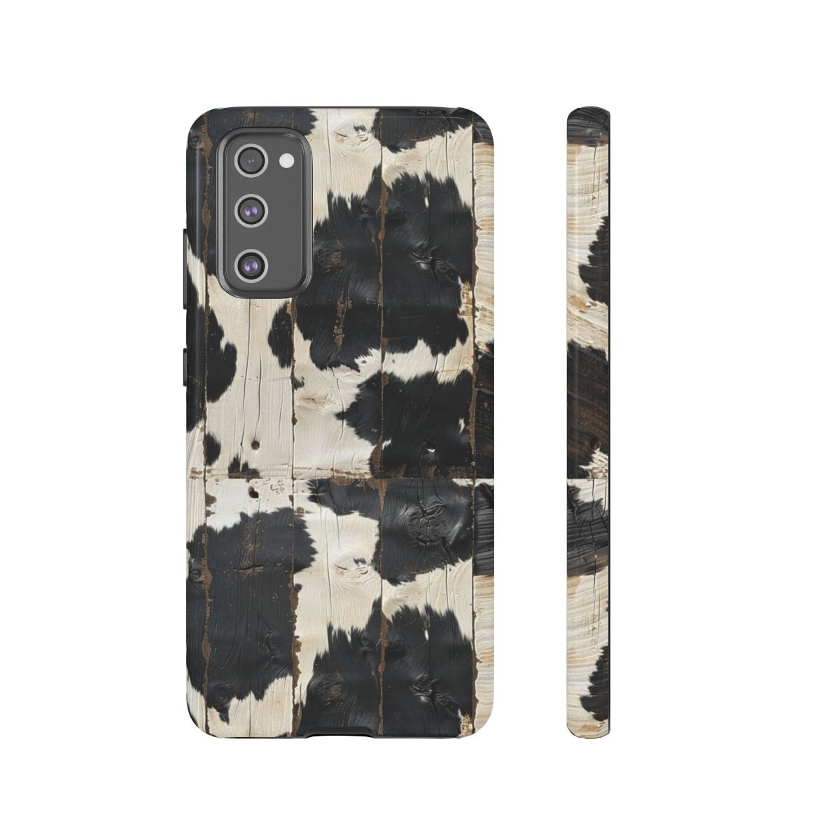Black Wooden Cowhide Tough Case