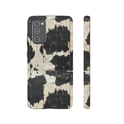 Black Wooden Cowhide Tough Case