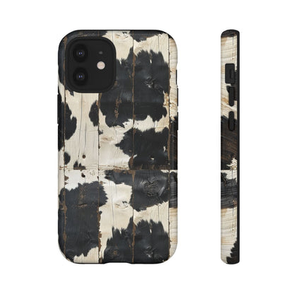 Black Wooden Cowhide Tough Case