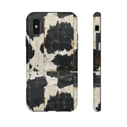 Black Wooden Cowhide Tough Case