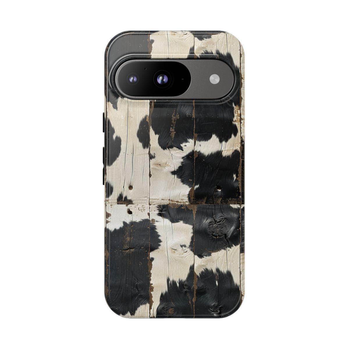 Black Wooden Cowhide Tough Case