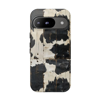 Black Wooden Cowhide Tough Case