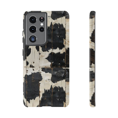 Black Wooden Cowhide Tough Case