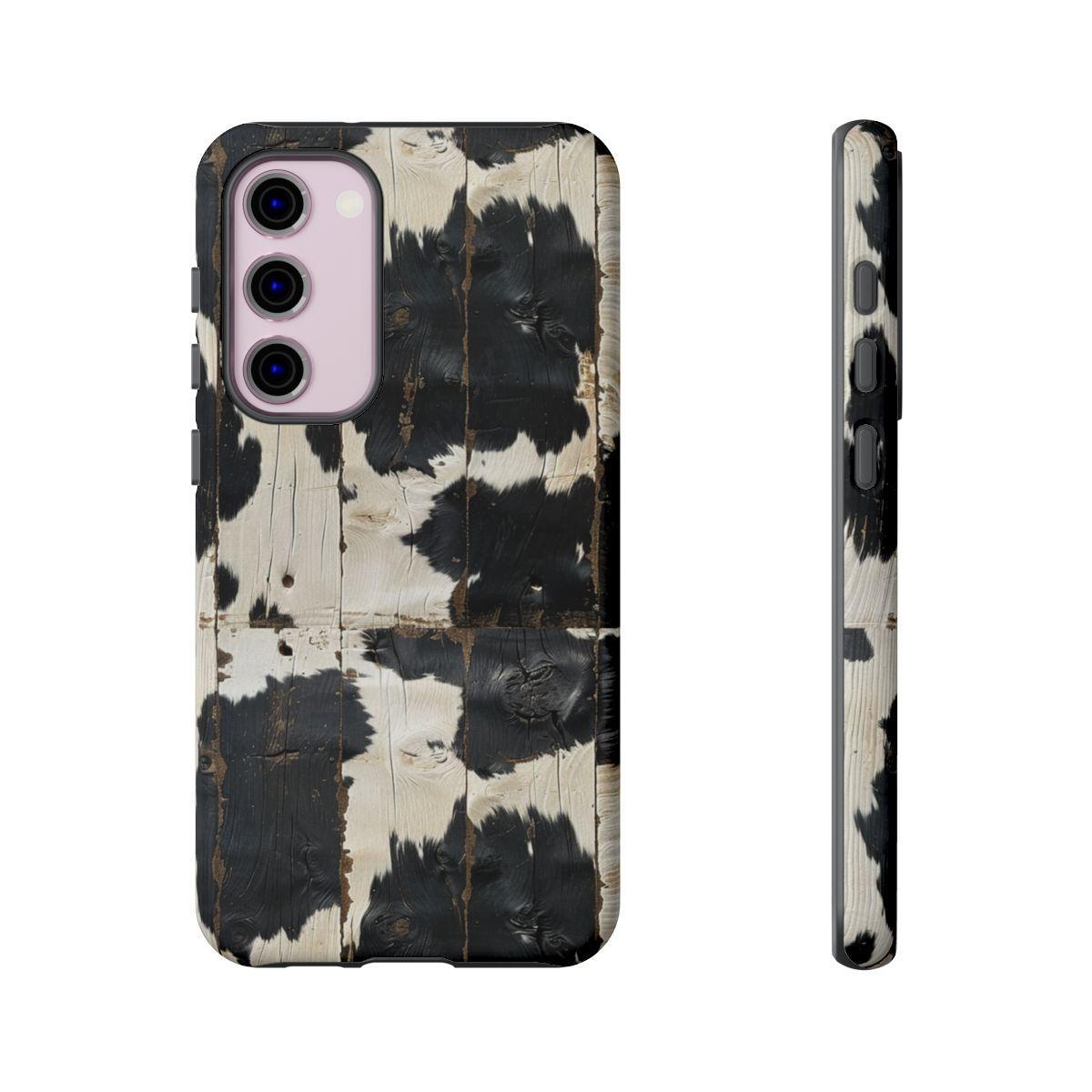 Black Wooden Cowhide Tough Case