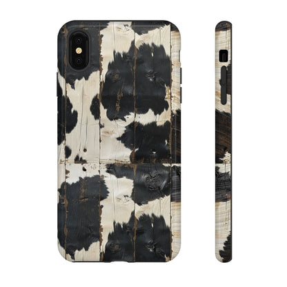 Black Wooden Cowhide Tough Case