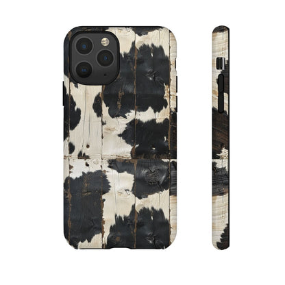 Black Wooden Cowhide Tough Case