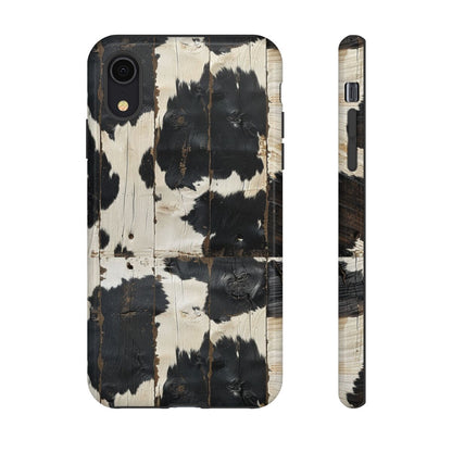 Black Wooden Cowhide Tough Case