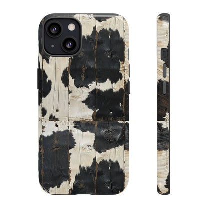 Black Wooden Cowhide Tough Case