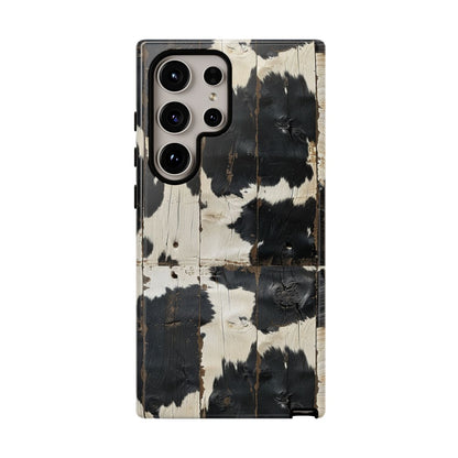 Black Wooden Cowhide Tough Case