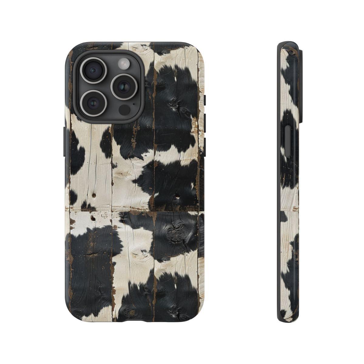Black Wooden Cowhide Tough Case