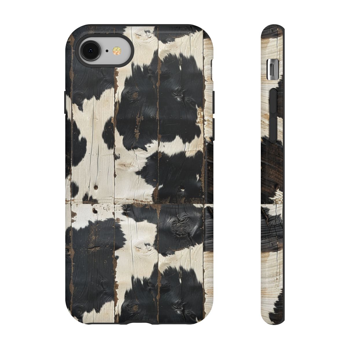 Black Wooden Cowhide Tough Case