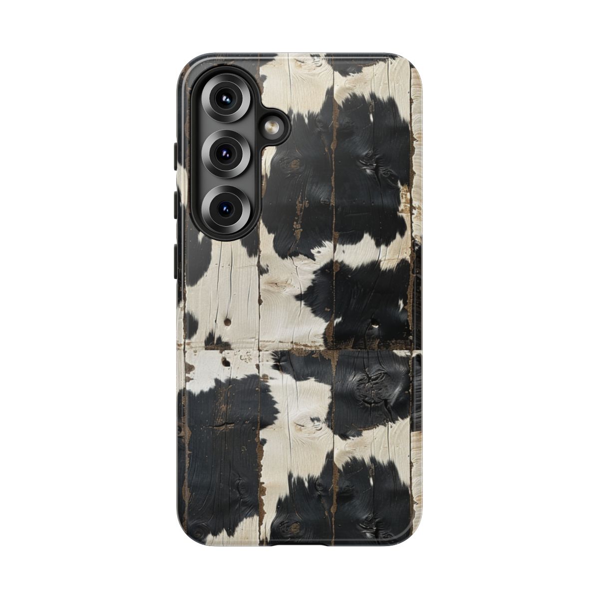 Black Wooden Cowhide Tough Case