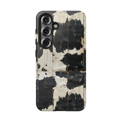 Black Wooden Cowhide Tough Case