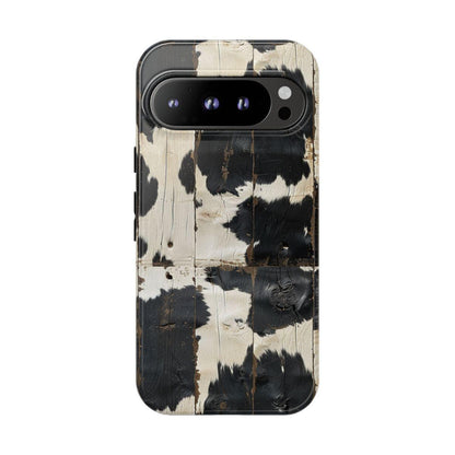 Black Wooden Cowhide Tough Case