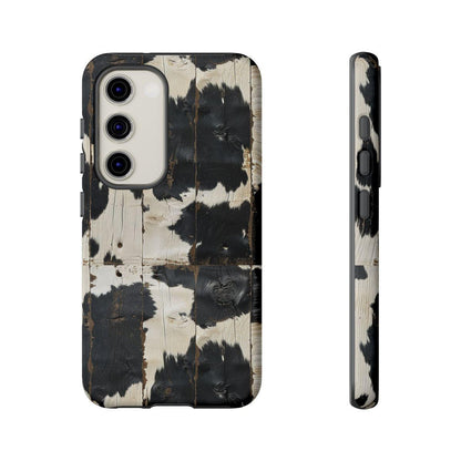Black Wooden Cowhide Tough Case