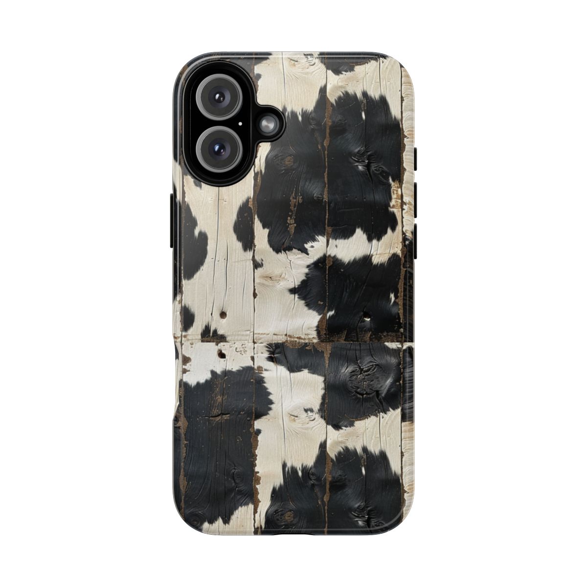 Black Wooden Cowhide Tough Case
