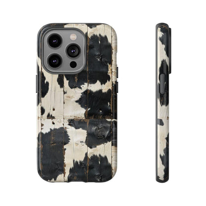 Black Wooden Cowhide Tough Case