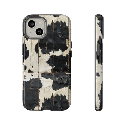 Black Wooden Cowhide Tough Case