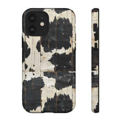 Black Wooden Cowhide Tough Case