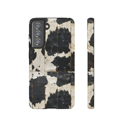 Black Wooden Cowhide Tough Case
