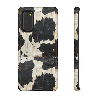 Black Wooden Cowhide Tough Case