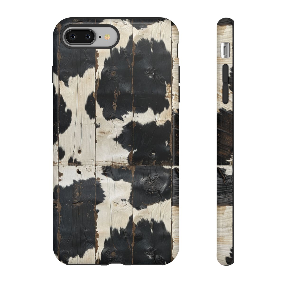 Black Wooden Cowhide Tough Case