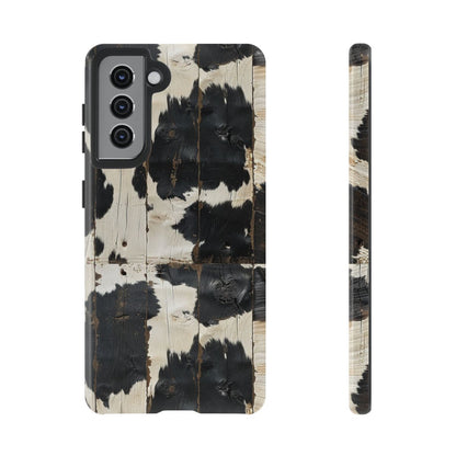 Black Wooden Cowhide Tough Case